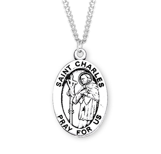 St. Charles Sterling Silver Medal Necklace