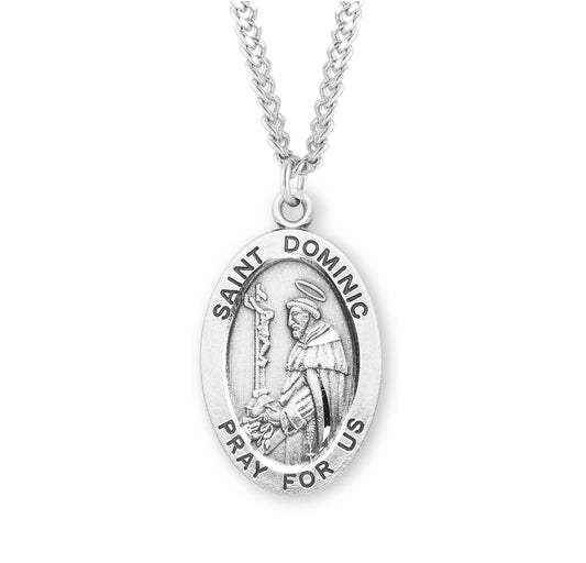 St. Dominic Sterling Silver Medal Necklace