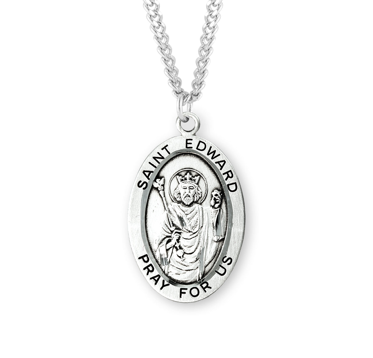 St. Edward Sterling Silver Medal Necklace