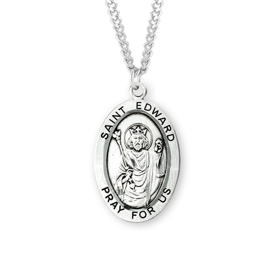 St. Edward Sterling Silver Medal Necklace