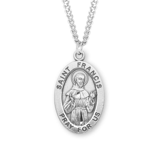 St. Francis Sterling Silver Medal Necklace