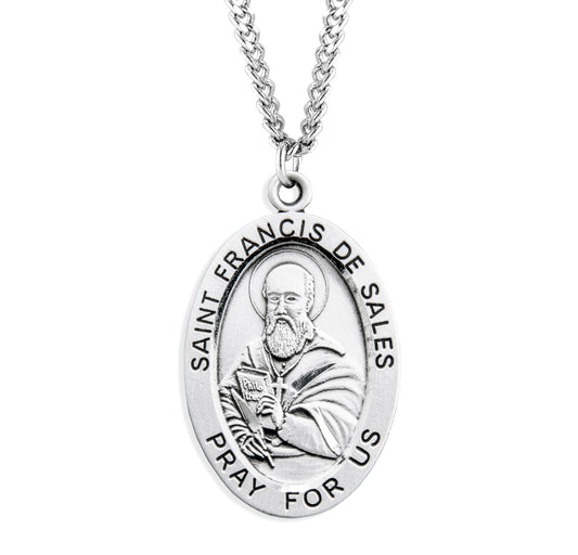 St. Francis De Sales Sterling Silver Medal Necklace