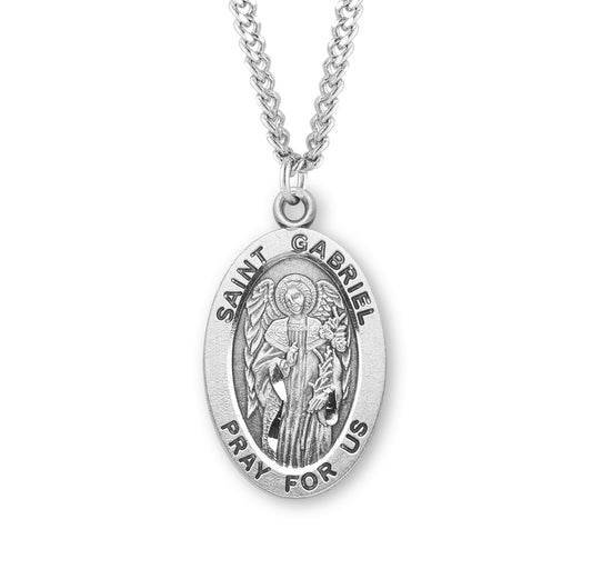 St. Gabriel Sterling Silver Medal Necklace