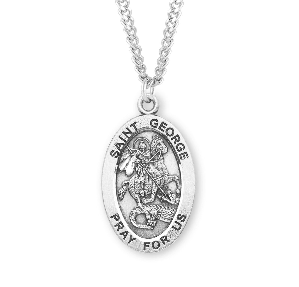 St. George Sterling Silver Medal Necklace
