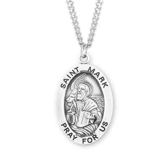St. Mark Sterling Silver Medal Necklace
