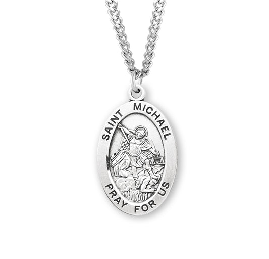 St. Michael Sterling Silver Medal Necklace