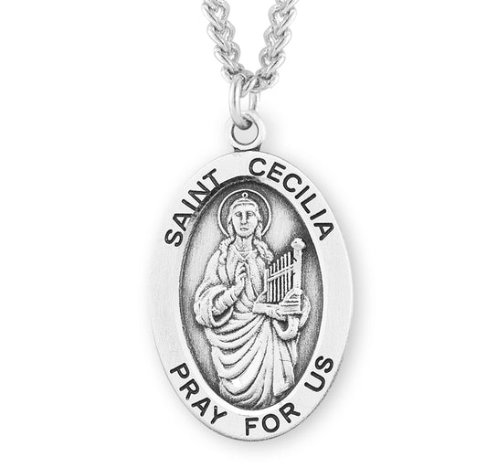 St. Cecilia Sterling Silver Medal Necklace