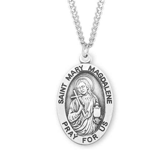 St. Mary Magdalene Sterling Silver Medal Necklace
