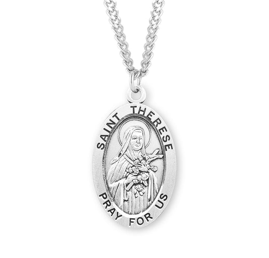 St. Therese of Lisieux Sterling Silver Medal Necklace