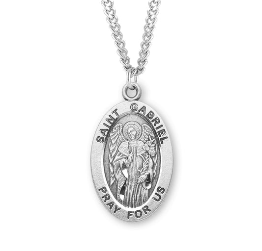 St. Gabriel Sterling Silver Medal Necklace