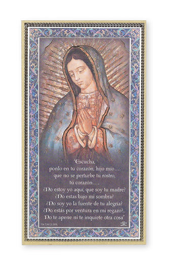 Our Lady of Guadalupe Gold Foil Wood Plaque Wall Art Decor Small