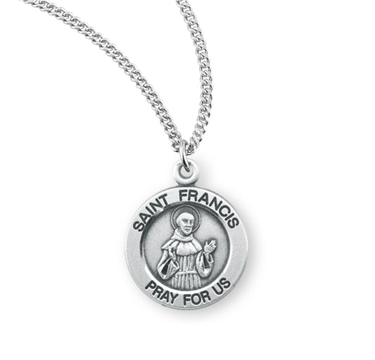 St. Francis of Assisi Sterling Silver Medal Necklace