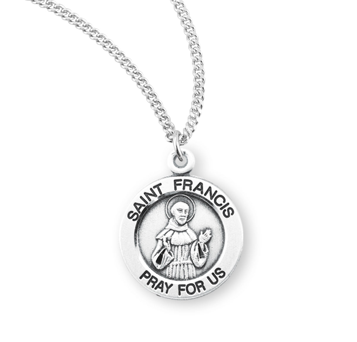St. Francis Sterling Silver Medal Necklace
