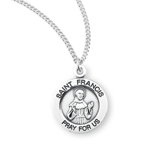 St. Francis Sterling Silver Medal Necklace