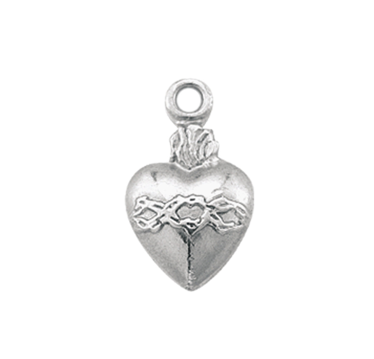 Sterling Silver Sacred Heart Medal Pendant Necklace Gift