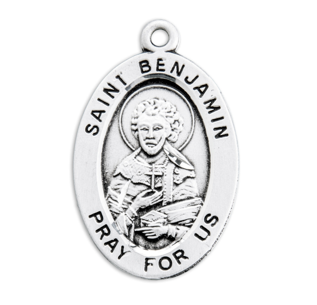 St. Benjamin Sterling Silver Medal Necklace