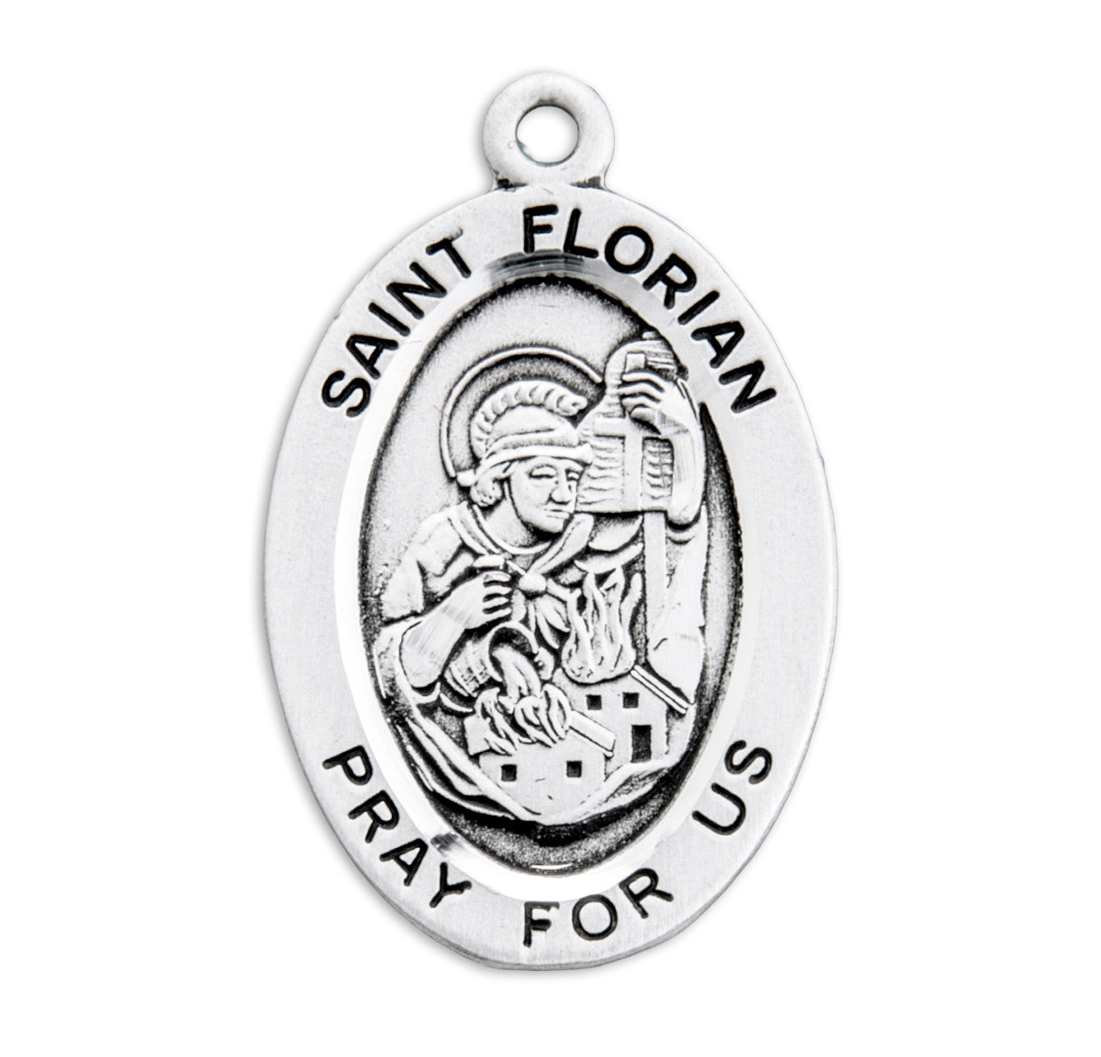 St. Florian Sterling Silver Medal Necklace