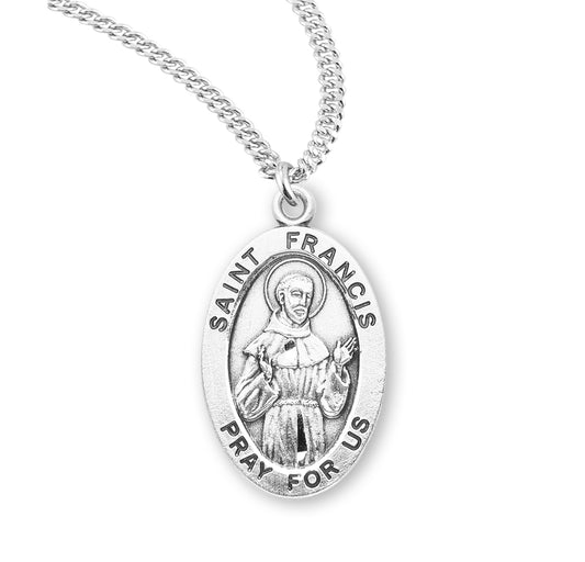 St. Francis of Assisi Sterling Silver Medal Necklace