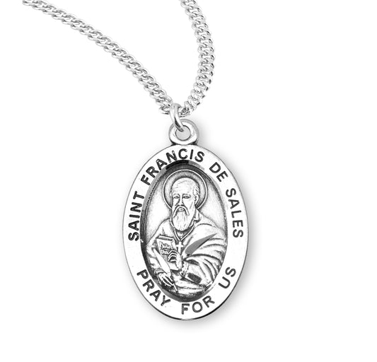 St. Francis De Sales Sterling Silver Medal Necklace