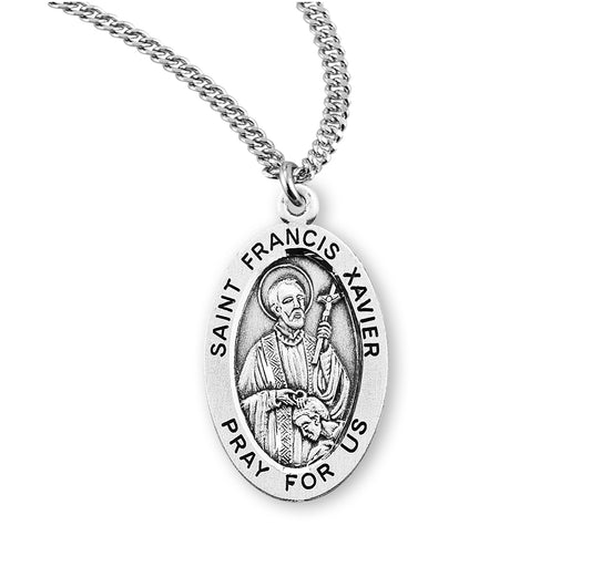 St. Francis Xavier Sterling Silver Medal Necklace