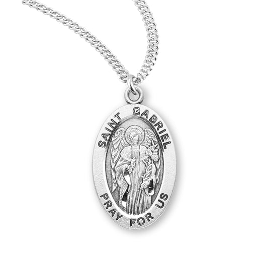 St. Gabriel Sterling Silver Medal Necklace