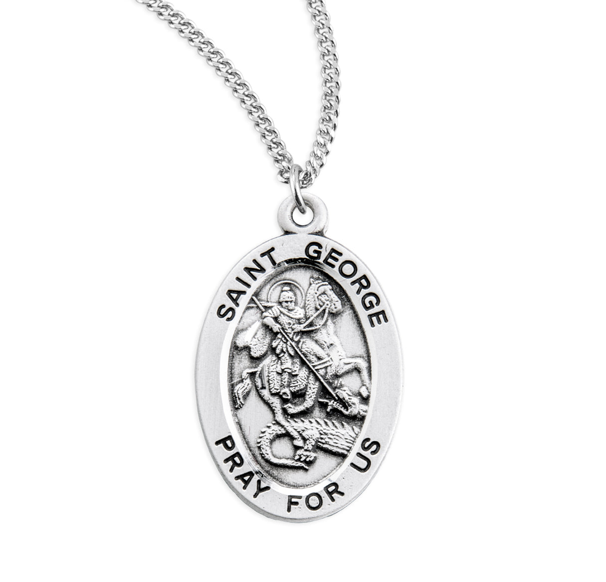 St. George Sterling Silver Medal Necklace