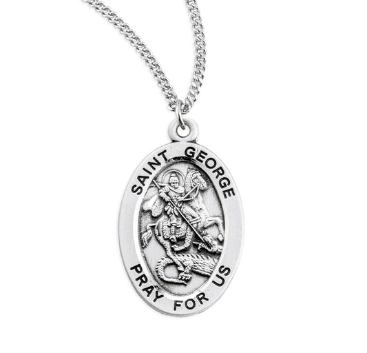 St. George Sterling Silver Medal Necklace