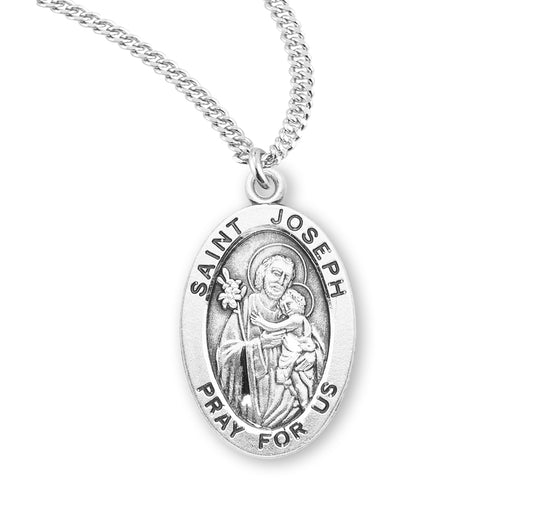 St. Joseph Sterling Silver Medal Necklace