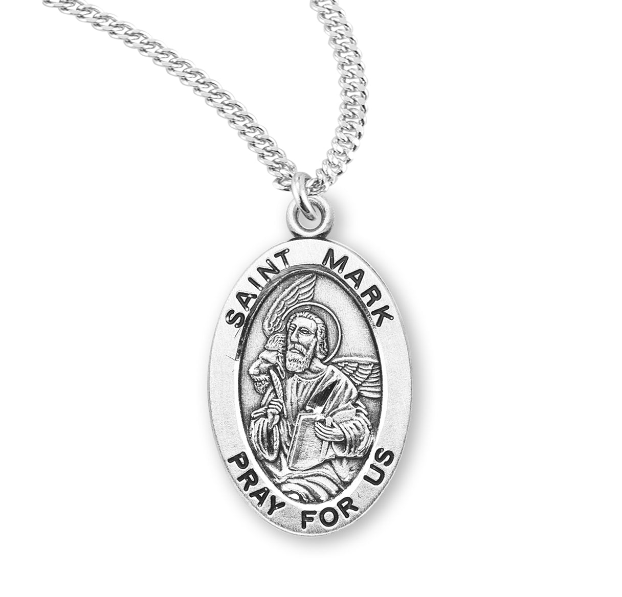 St. Mark Sterling Silver Medal Necklace