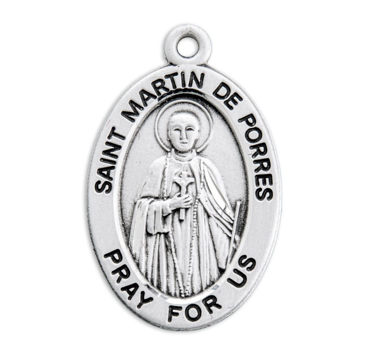 St. Martin De Porres Sterling Silver Medal Necklace