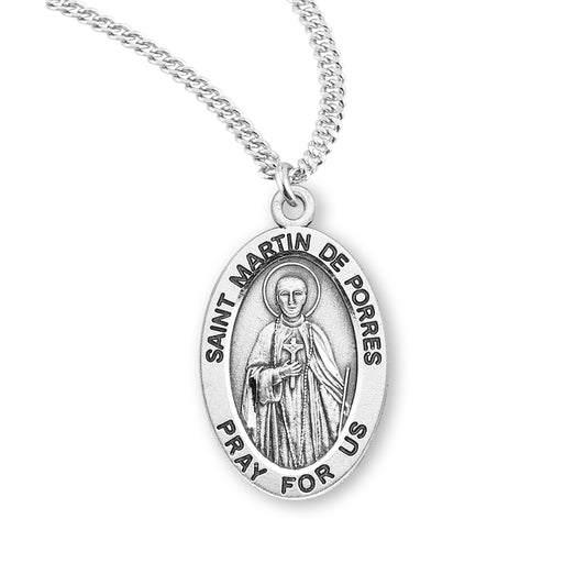 St. Martin De Porres Sterling Silver Medal Necklace