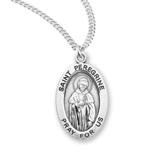 St. Peregrine Sterling Silver Medal Necklace