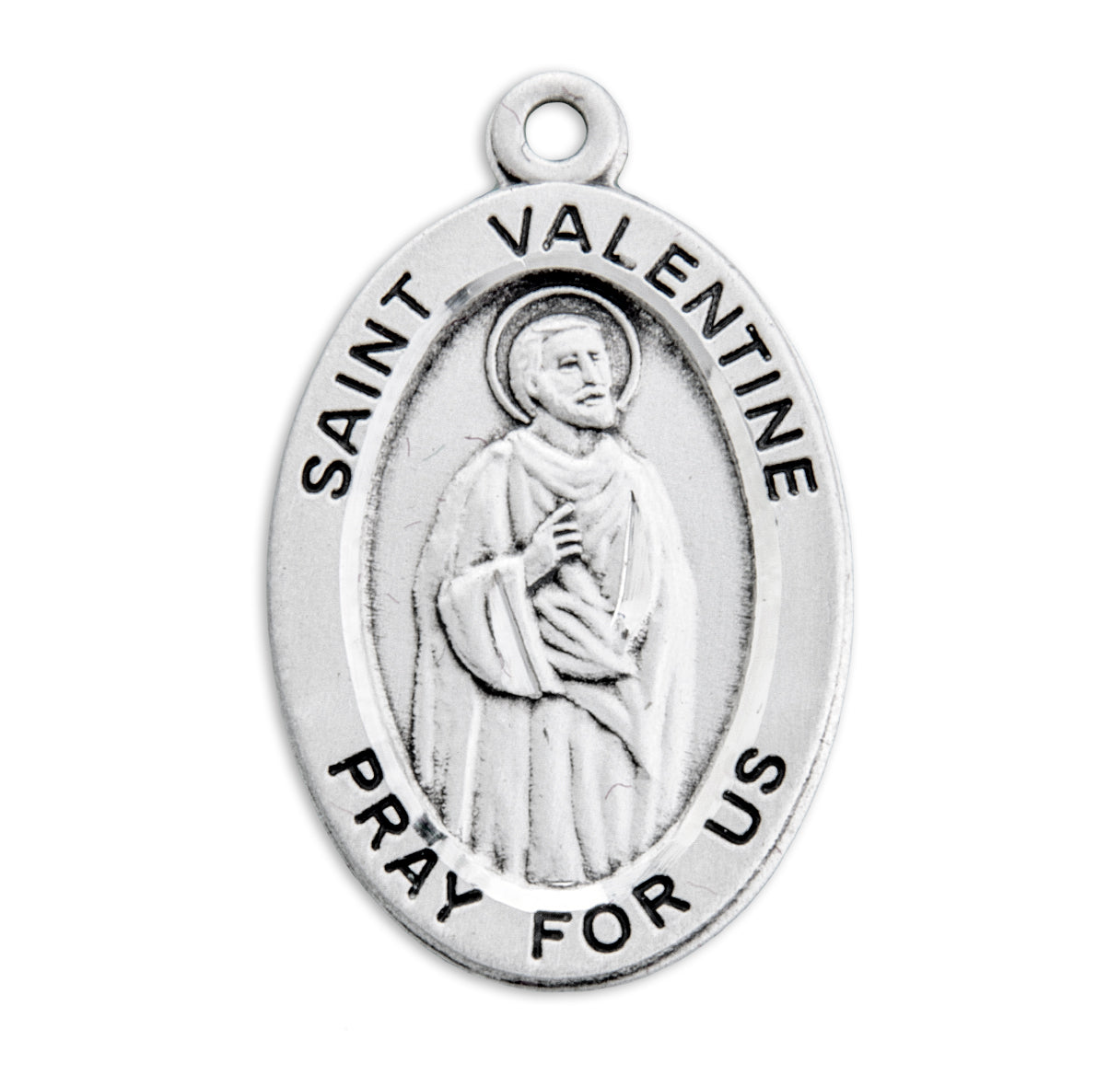 St. Valentine Sterling Silver Medal Necklace