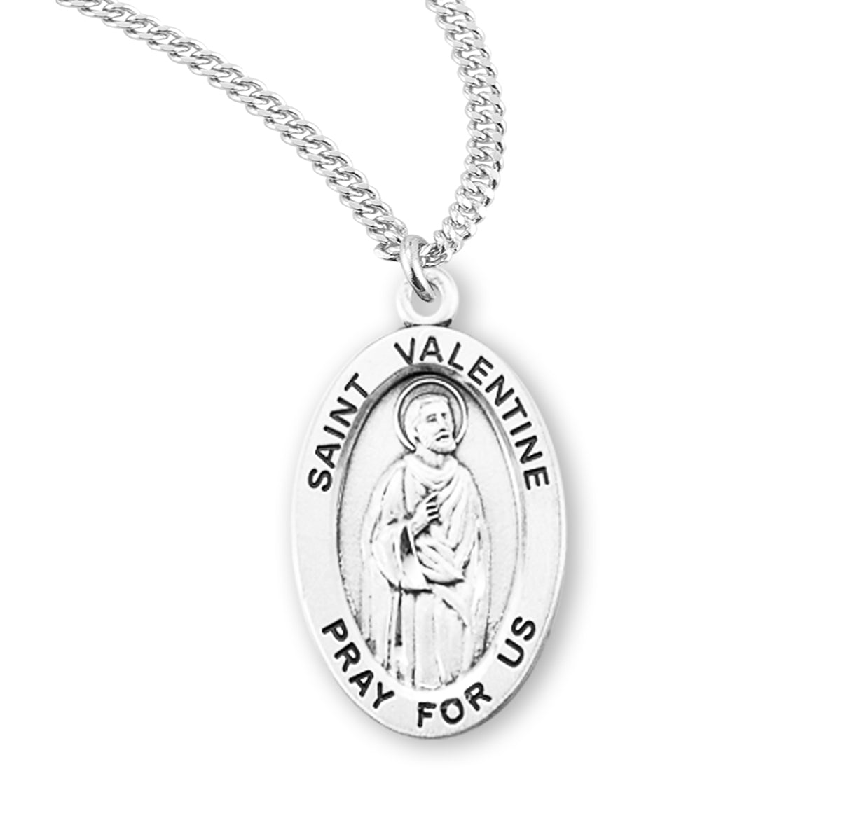 St. Valentine Sterling Silver Medal Necklace
