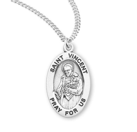 St. Vincent De Paul Sterling Silver Medal Necklace