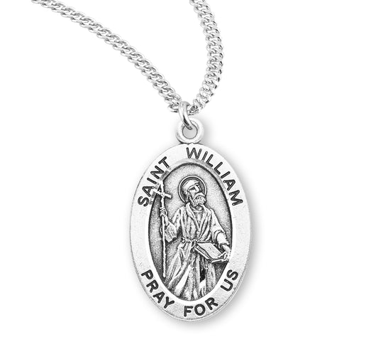 St. William Sterling Silver Medal Necklace