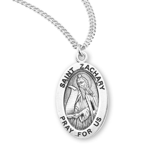 St. Zachary Sterling Silver Medal Necklace