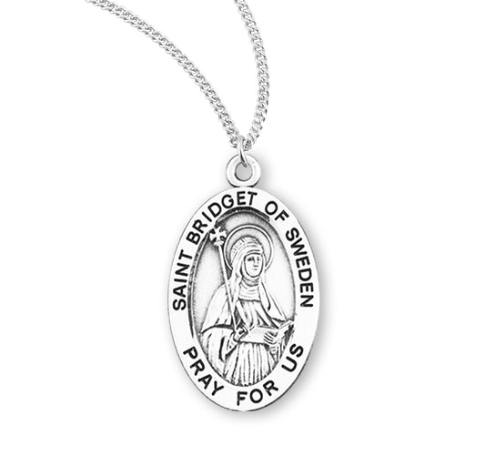 St. Bridget Sterling Silver Medal Necklace