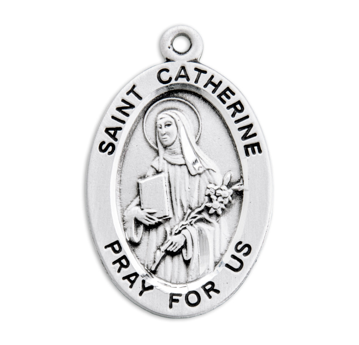 St. Catherine Sterling Silver Medal Necklace