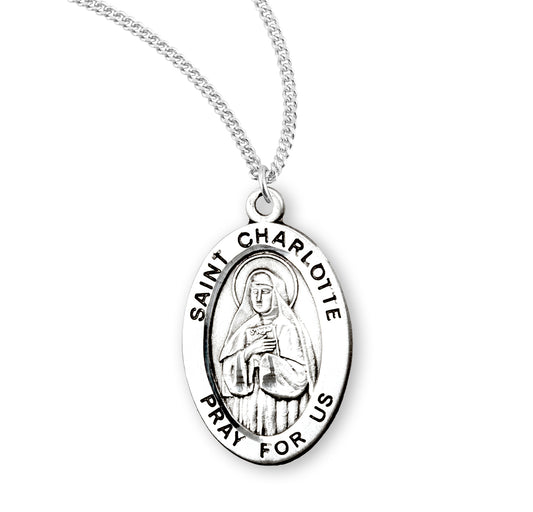 St. Charlotte Sterling Silver Medal Necklace