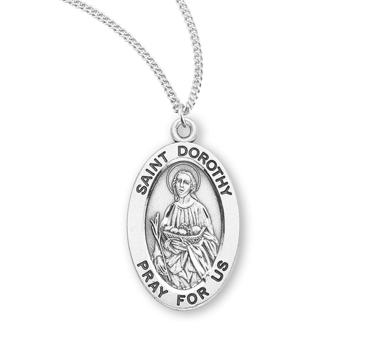 St. Dorothy Sterling Silver Medal Necklace