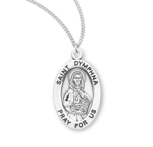 St. Dymphna Sterling Silver Medal Necklace