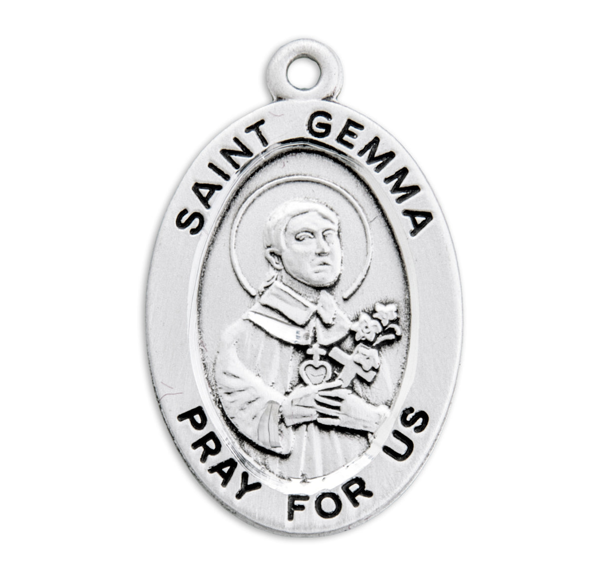 St. Gemma Sterling Silver Medal Necklace