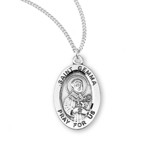 St. Gemma Sterling Silver Medal Necklace