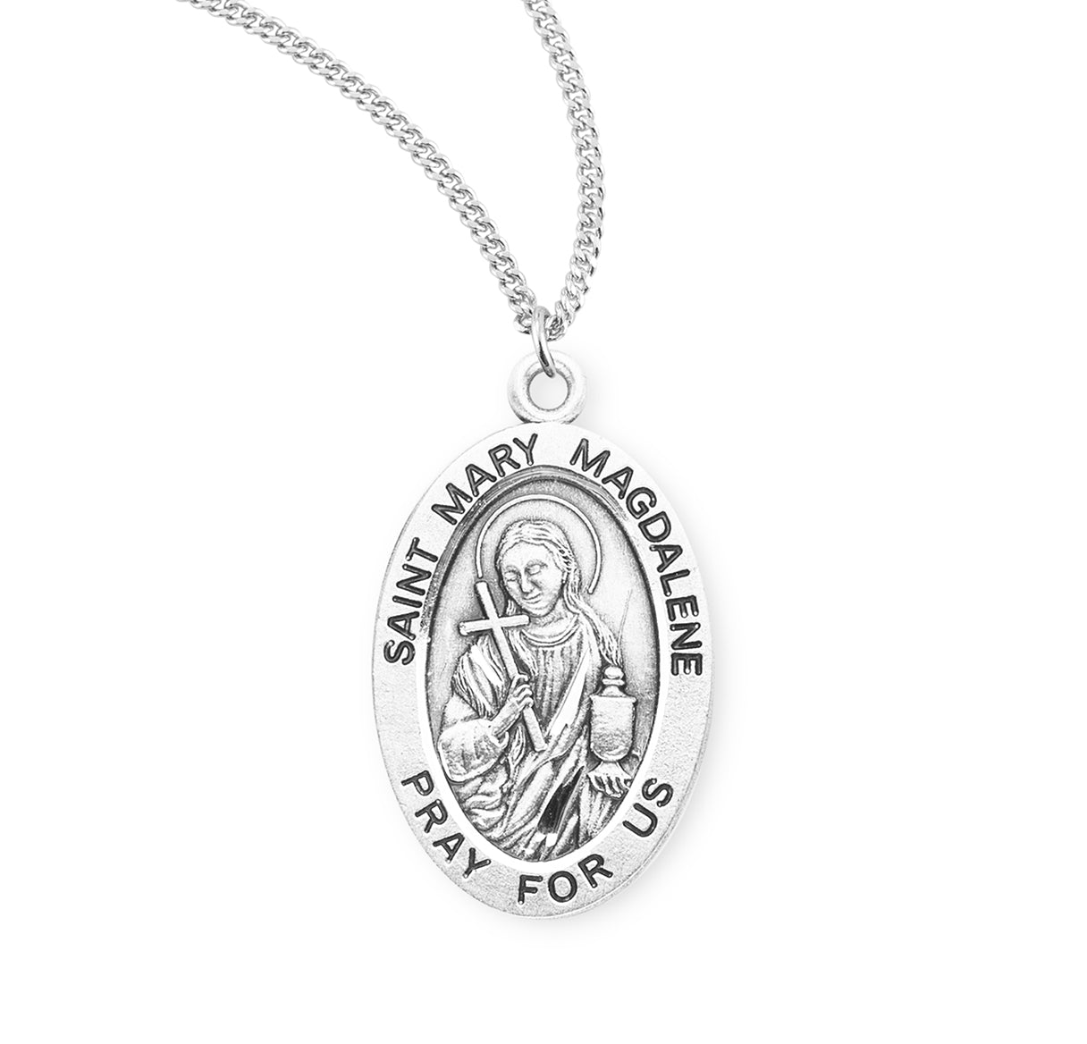 St. Mary Magdalene Sterling Silver Medal Necklace