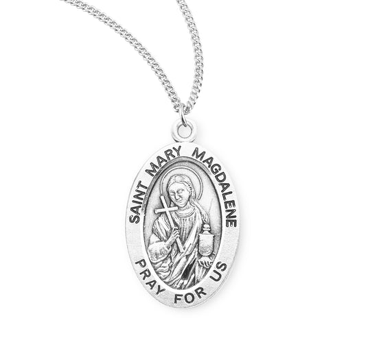St. Mary Magdalene Sterling Silver Medal Necklace
