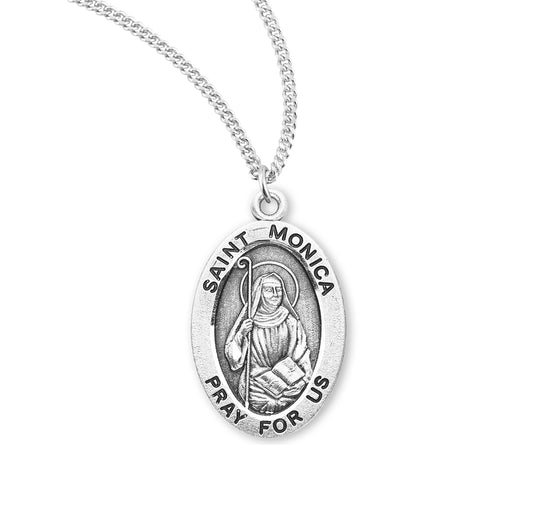 St. Monica Sterling Silver Medal Necklace