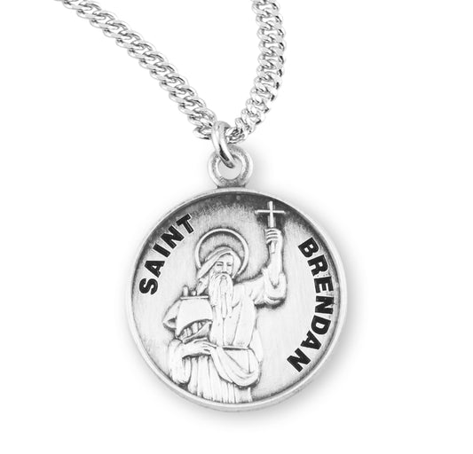 St. Brendan Sterling Silver Medal Necklace