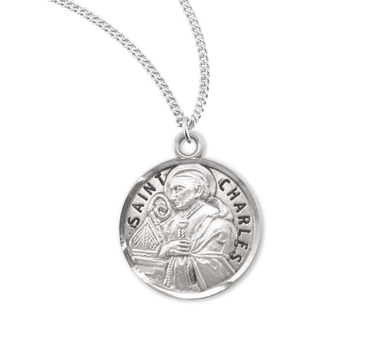 St. Charles Sterling Silver Medal Necklace