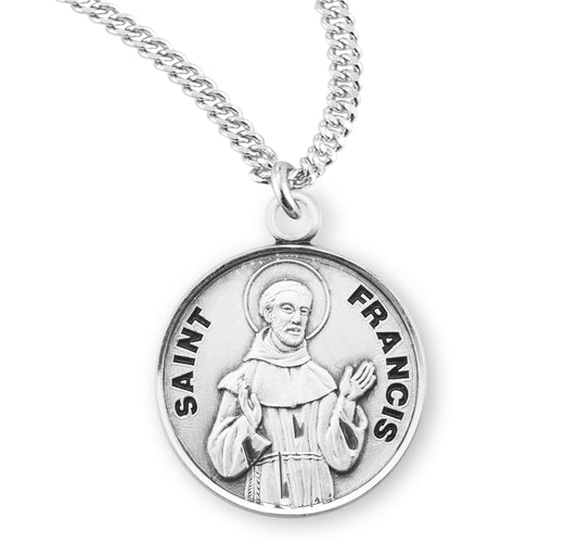 St. Francis Sterling Silver Medal Necklace